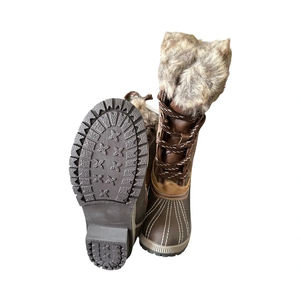 NWT London Fog Brown and Tan Women's Boots Sz 8